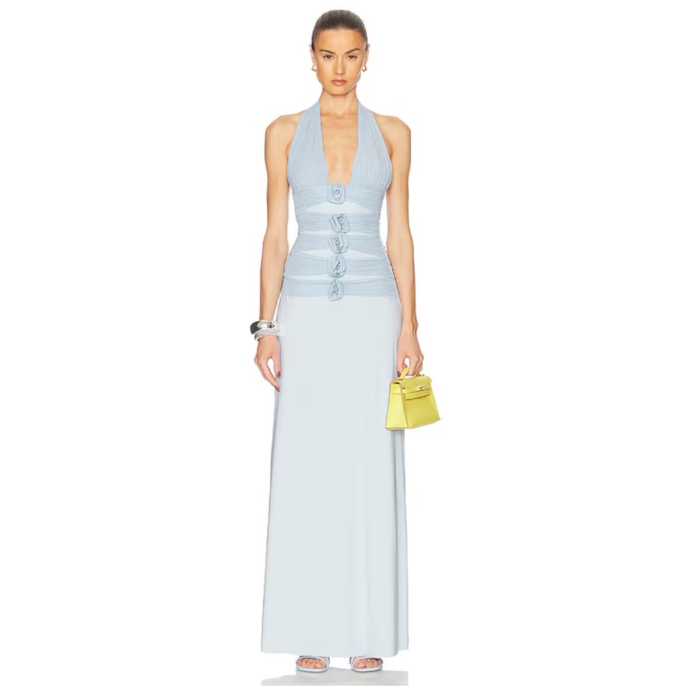 Maygel Coronel Blue Halter Dress